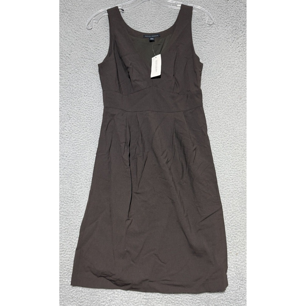 NEW Banana Republic Brown Lined Wool Blend Sleeveless Tank Top Dress Size 0